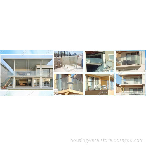 Frameless Glass Railing Widely Used for Pool Fence Balcony Railing